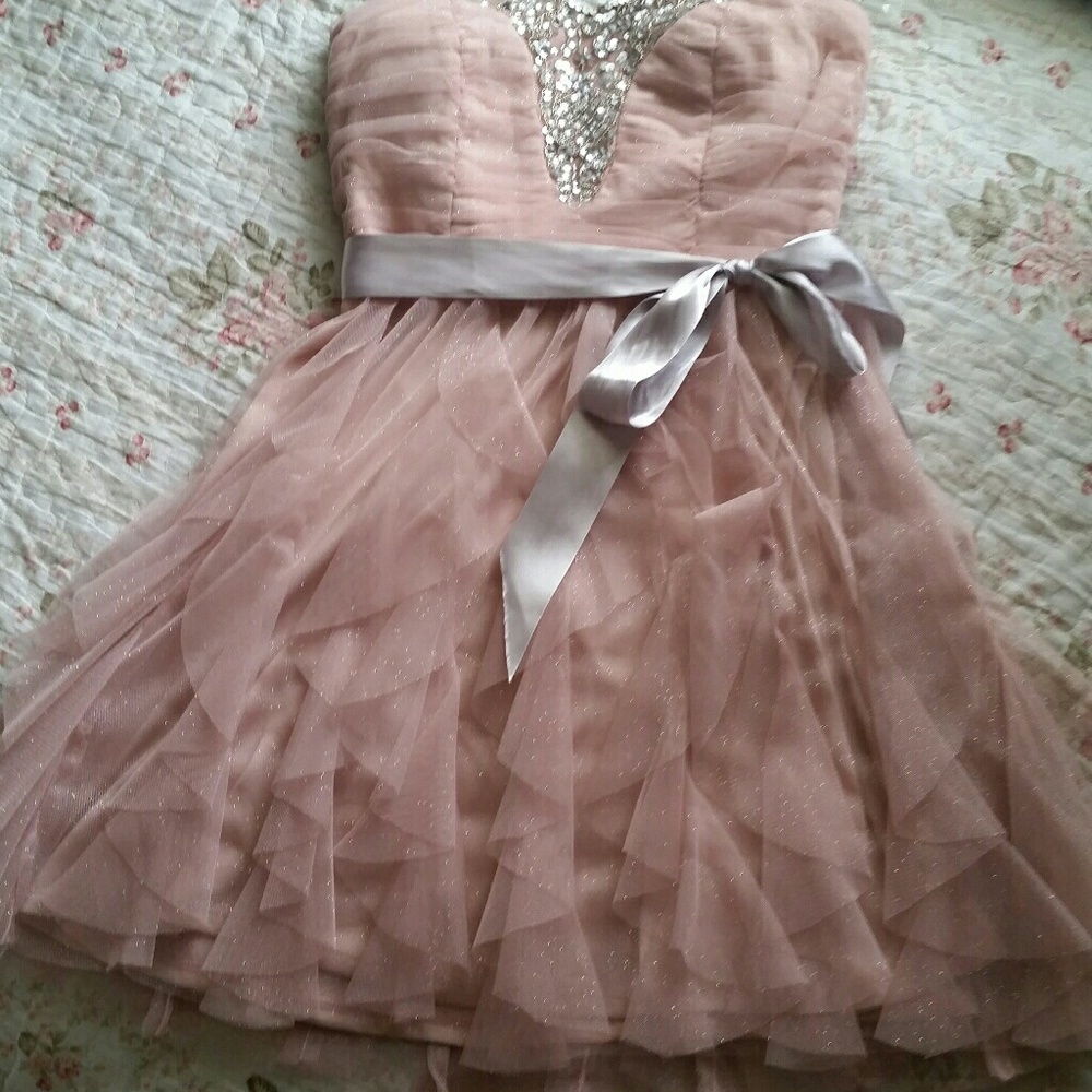 Pink sparkly prom dress